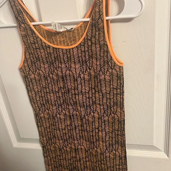 Niki Biki Orange and Black Patterned Tank Top - Picture 1 of 6